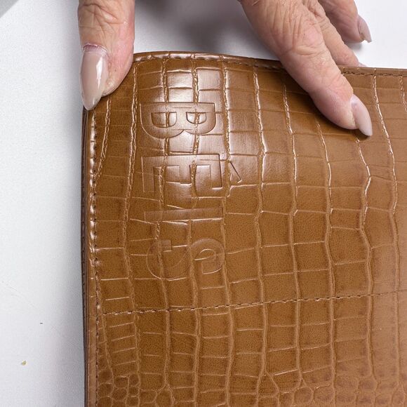 BEIS Crossbody Bag Cognac Croc-Embossed Acrylic Handle Organizer Purse - Picture 12 of 12